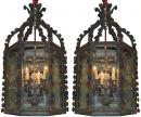 A Pair of 19th Century Spanish Wrought Iron Lanterns