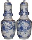 A Pair of 19th Century Chinese Export Porcelain Urns