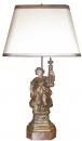 An Unusual and  Diminutive 18th Century Polychrome and Parcel Gilt Italian Candle Stick