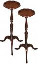 A Pair of 18th Century Mahogany and Pollard Oak Queen Anne Candle Stands/Side Tables