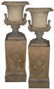 A Pair of Late 19th Century Terra Cotta "Borghese" Urns