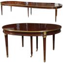 A Breathtaking Late 18th Century Louis XVI "Plum Pudding" Mahogany Dining Table