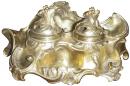 An Early 19th Century Gilded Bronze Rococo Inkwell