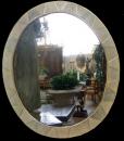 A French Celadon Shagreen Oval Mirror