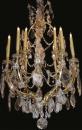 A Magnificent 19th Century Twelve-Light Rock Crystal Italian Chandelier