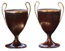 A Pair of 19th Century Mahogany Regency Fluted Urns