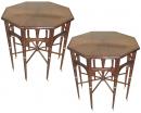 A Pair of Unusual Spoke-wheel (Spider table) Octagonal Mahogany Side Tables