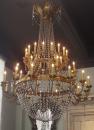A Late 18th Century Italian Neoclassical Crystal and Gilt Metal 40-Light Chandelier