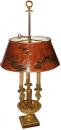 A 19th Century Three- Light French Chinoiserie Bouillotte Lamp