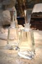 A Pair of French Cut Crystal Pyramidal Decanters