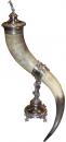 A Late 19th Century Bavarian  Silver-Mounted Drinking Horn Centerpiece