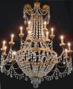 An Unusual and Elegant 18th Century Italian Crystal and Parcel Silver Gilt 18-Light Chandelier