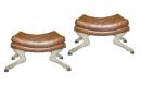 An Unusual Pair of 18th Century Cavallo Zoccolo Polychrome Benches