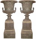 A Pair of English 18th Century Iron Borghese Urns
