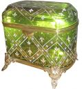 A 19th Century Chartreuse Bohemian Glass Cofferette
