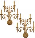 A Pair of Giltwood Girandole Wall Sconces