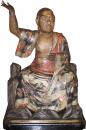 An 18th Century Polychromed Carved Wood Preaching Buddha