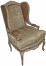A Louis XV Fauteil Polychrome Wing Chair
