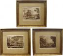A Set of Three 19th Century English Sepia Prints