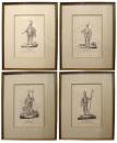 A 19th Century Italian Set of 4 Etchings of Theatrical Opera Characters