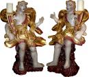 An 18th Century Pair of Polychrome and Parcel Gilt Angeli Torchères