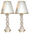 A Pair of Sparkling Rock Crystal Lamps