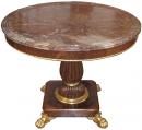 A 19th Century Italian Neoclassical Marble-Topped Walnut and Giltwood Center Table
