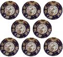 A 19th Century Set of Eighteen Hand-Painted English Ironstone Plates and Serving Platter