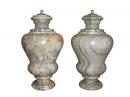 A Pair of 19th Century Neoclassic Verde Egeo Marble Urns