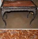 An Unusual 18th Century Italian Cast Iron Table with an Onyx and Marble Top