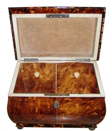 A 19th Century Tortoiseshell Tea Caddy
