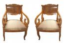 A Rare Pair of Intricately Carved 19th Century Russian Empire Chairs