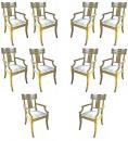 Set of 10 Vintage Michael Taylor Klismos Dining Chairs