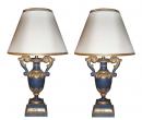 A Pair of Venetian Parcel Gilt and Polychrome Baroque Style Urns