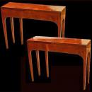A Remarkably "Moderne Looking" Pair of 18th Century French Walnut Directoire SofaConsoleand Convertible Games Tables