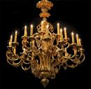 An 18th Century Resplendent Giltwood 16-Light Florentine Palazzo Chandelier