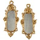 A Unique Pair of 18th Century Italian Transitional Rococo to Neoclassical Empire Giltwood Mirrors