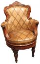 An Extremely Rare 19th Century Neapolitan Revolving Walnut Desk Chair