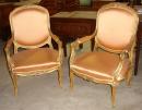 A Pair of 18th Century Italian Louis XV Mecca Giltwood Arm Chairs