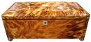 A Large 19th Century Blonde Tortoiseshell Tea Caddy