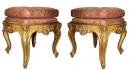 A Pair of 18th Century Italian Louis XV Giltwood Tabourets