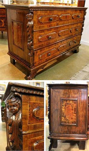 An Early 18th Century Florentine Baroque Walnut Commode No. 3998 An Early 18th Century Florentine Baroque Walnut Commode No. 3998