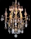 An Elegant 19th Century Italian Nine-Light Rock and Cut Crystal Chandelier