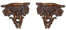 A Pair of Italian Giltwood Corner Wall Sconces 