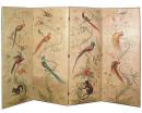 A 19th Century Oil on Canvas Four Paneled Screen