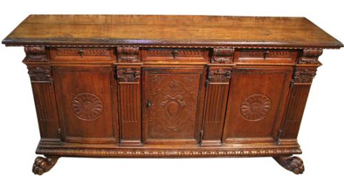 An Early 18th Century Tuscan Baroque Walnut Credenza No. 4019 An Early 18th Century Tuscan Baroque Walnut Credenza No. 4019