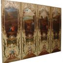 An 18th Century Dutch Four Panel Hand painted Screen