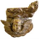 An 18th Century Italian Giltwood Angel Wall Appliqué and Sconce