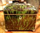 A Rare and Unusually Large 18th Century Deep Green Tortoiseshell English Tea Caddy