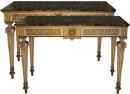 A pair of 18th Century Italian Louis XVI Polychrome and Parcel Console Tables